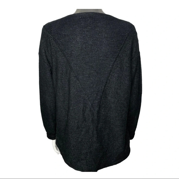 🛍️3/$40 Zara  Black Grey Metallic Mixed Long Sleeve Sweater Size Small - Picture 5 of 5